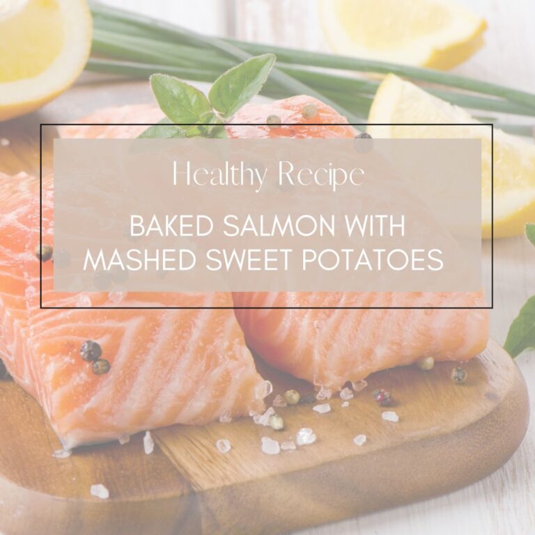 Baked salmon with sweet mashed potatoes